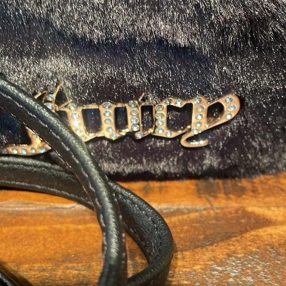 NWT Juicy Couture Black Faux Fur Mini Tote or Crossbody MSRP $89 - Picture 2 of 10